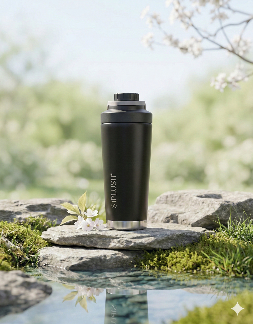 Hollywood Noir Stainless Steel Shaker Bottle – 24oz